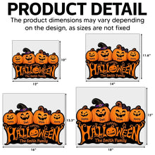 Load image into Gallery viewer, Personalized Halloween Yard Sign Smiling Jack-O-Lantern Family Gift