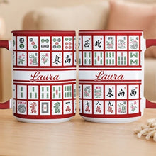 Load image into Gallery viewer, Personalized Two-Tone Mug with Mahjong Tiles Gift for Friends