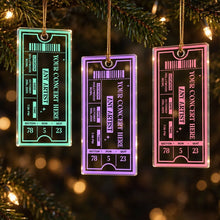 Load image into Gallery viewer, Personalized Concert Ticket Ornament Custom Gift for Music Fans
