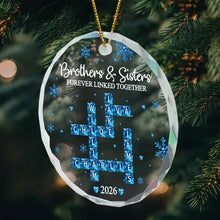 Load image into Gallery viewer, Personalized Crystal Snowflake Ornament for Siblings Christmas Gift