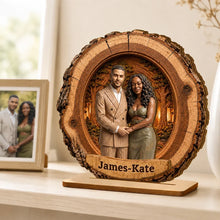 Load image into Gallery viewer, Personalized 2-Layer Wooden Plaque Hugging Couple Gift for Partner