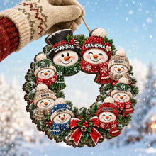 Load image into Gallery viewer, Custom Snowman Family Wooden Sign Unique Gift for Grandparents