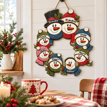 Load image into Gallery viewer, Personalized Rustic Wooden Snowman Sign Gift for Grandparents