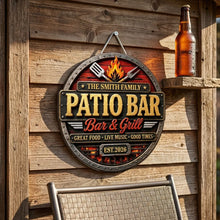 Load image into Gallery viewer, Personalized Wooden Grill Sign Custom Family Name Home Decor