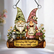 Load image into Gallery viewer, Personalized Acrylic Suncatcher Ornament Gnome Couple Gift for Anniversary