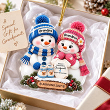 Load image into Gallery viewer, Personalized Acrylic Ornament Cute Snowman Gift for Grandma & Grandpa