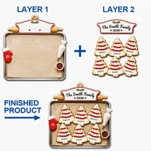 Load image into Gallery viewer, Personalized Wooden Family Tree Ornament Red Green Gift