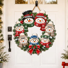 Load image into Gallery viewer, Custom Snowman Family Wooden Sign Unique Gift for Grandparents