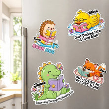 Load image into Gallery viewer, Personalized Acrylic Magnet Cute Reading Animals Gift for Book Lovers