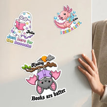 Load image into Gallery viewer, Personalized Acrylic Magnet Cute Reading Animals Gift for Book Lovers
