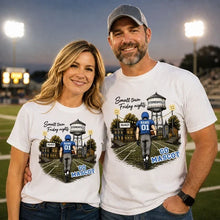 Load image into Gallery viewer, Personalized Classic Tee Green & Gold Football Gift for Mom