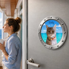 Load image into Gallery viewer, Personalized Acrylic Dog Magnet Peeking Through Porthole Gift for Pet Owners