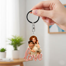 Load image into Gallery viewer, Love in Every Keychain - Customizable Cartoon Couple Keychain for Special Moments Keychains MagicInPrints