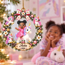Load image into Gallery viewer, Personalized Unicorn Acrylic Ornament Unique Kids Gift