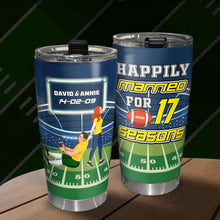 Load image into Gallery viewer, Custom American Football Couple Tumbler - Perfect Personalized Valentine's Day Gifts Tumbler Cup PopCulturePrints