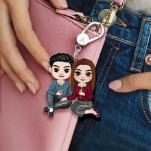 Load image into Gallery viewer, Personalized Couple Keychain - Unique Valentine's Day Gifts for Him & Her Keychains PopCulturePrints