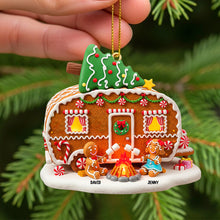 Load image into Gallery viewer, Celebrate the Holidays with Our Personalized Gingerbread Couple Camping Ornament Ornament MagicInPrints
