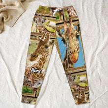 Load image into Gallery viewer, Personalized Giraffe Lovers Joggers - Unique Sweatpants Gift Shorts and Pants PopCulturePrints