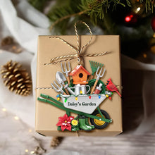 Load image into Gallery viewer, "A Garden of Joy" - Personalized Gardeners' Tool Caddy Ornament - Unique Gift for Garden Lovers, Custom Christmas Present Ornament MagicInPrints