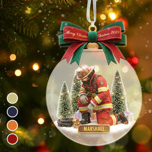 Load image into Gallery viewer, Honor the Hero - Personalized Firefighter Christmas Ornament Ornament MagicInPrints