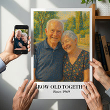 Load image into Gallery viewer, “Grow Old Together” - Personalized Pointillism Art Couple Poster - Custom Gift for Anniversary, Weddings, and Special Occasions Poster & Canvas MagicInPrints