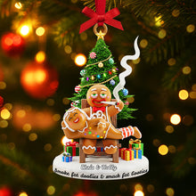 Load image into Gallery viewer, "Smoke Fat Doobies, Snack Fat Booties" - Personalized Gingerbread Couple Christmas Ornament Ornament MagicInPrints