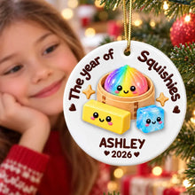 Load image into Gallery viewer, Personalized Ceramic Rainbow Dumplings Ornament Gift for Kids