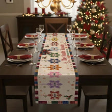 Load image into Gallery viewer, Personalized Christmas Table Runner Snowflake Patchwork Gift for Family