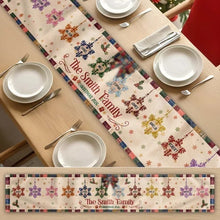 Load image into Gallery viewer, Personalized Christmas Table Runner Snowflake Patchwork Gift for Family