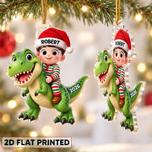 Load image into Gallery viewer, Personalized Acrylic Dinosaur Ornament for Kids Christmas Gift