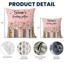 Load image into Gallery viewer, Personalized Floral Bookshelf Pillow Gift for Book Lovers