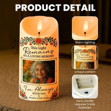 Load image into Gallery viewer, Personalized Flameless LED Candle Custom Floral Portrait Sympathy Gift for Family