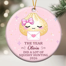 Load image into Gallery viewer, Personalized Cute Pink Dumpling Ceramic Ornament Gift for Kids