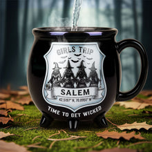 Load image into Gallery viewer, "Time to Get Wicked!" - Witch Girls Trip Cauldron Mug - Personalized Gift for Besties Cauldron Mug MagicInPrints