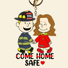Load image into Gallery viewer, Personalized Come Home Safe Couple Keychain | Unique Valentine's Day Gifts for Couples Keychains PopCulturePrints