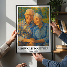 Load image into Gallery viewer, “Grow Old Together” - Personalized Pointillism Art Couple Poster - Custom Gift for Anniversary, Weddings, and Special Occasions Poster & Canvas MagicInPrints