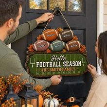 Load image into Gallery viewer, Personalized Rustic Wooden Football Family Sign Gift for Sports Fans