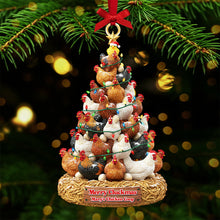 Load image into Gallery viewer, "Merry Cluckmas – Perfect for Chicken Lovers!" - Personalized Christmas Ornament Ornament MagicInPrints