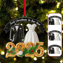 Load image into Gallery viewer, "First Christmas as Mr & Mrs" - Personalized Acrylic Ornament for Couples Ornament MagicInPrints