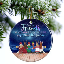 Load image into Gallery viewer, Celebrate Friendship Through Every Adventure – Personalized Ceramic Ornament – Gift for Friends Ceramic Ornament MagicInPrints
