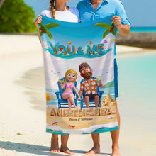 Load image into Gallery viewer, You & Me Beach Towel - Personalized Gifts for Couples Beach Towel MagicInPrints