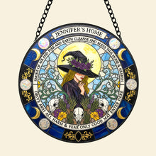 Load image into Gallery viewer, Blessings from the Witch House - Personalized Stained Glass Suncatcher for Witch Lovers Ornament MagicInPrints