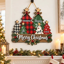 Load image into Gallery viewer, Personalized Wooden Sign for Grandma and Grandpa Christmas Gift