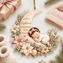 Load image into Gallery viewer, Personalized Acrylic Ornament Baby's First Christmas Gift for Mom & Dad