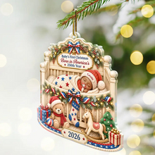 Load image into Gallery viewer, Personalized Baby's First Christmas Acrylic Ornament Custom Name Gift