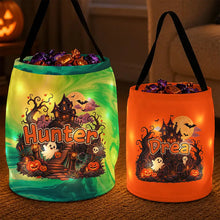 Load image into Gallery viewer, Personalized LED Light Up Trick-or-Treat Basket for Kids Halloween Gift