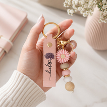 Load image into Gallery viewer, Personalized Daisy Keychain Custom Birth Flower Gift for Best Friend
