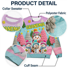 Load image into Gallery viewer, Personalized Snowman Sweatshirt Custom Gift for Grandma Christmas