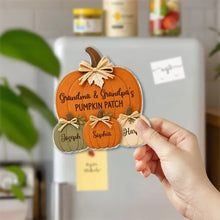 Load image into Gallery viewer, Personalized Fall Acrylic Magnet Rustic Pumpkin Gift for Grandma & Grandpa