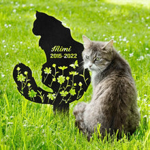 Load image into Gallery viewer, Personalized Metal Garden Stake Cat Memorial Gift for Pet Lovers